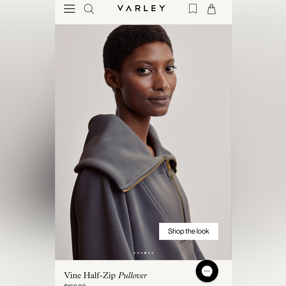 Varley Vine Half-Zip Pullover in Deep Charcoal Size XS - Picture 14 of 16